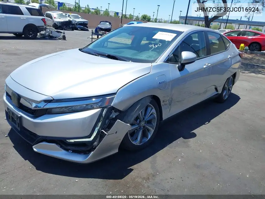 2018 Honda Clarity Plug-In Hybrid Touring VIN: JHMZC5F32JC016924 Lot: 45159320