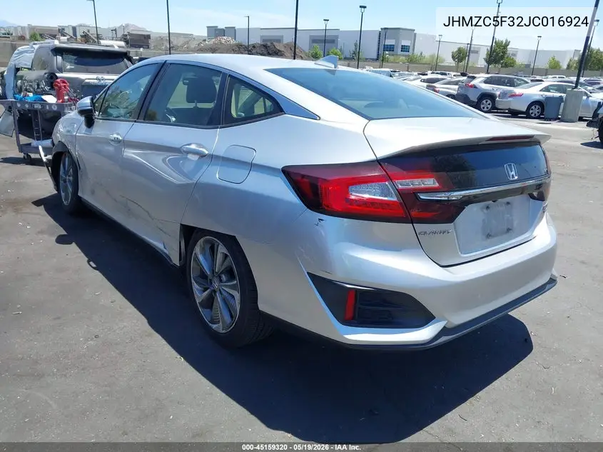 2018 Honda Clarity Plug-In Hybrid Touring VIN: JHMZC5F32JC016924 Lot: 45159320