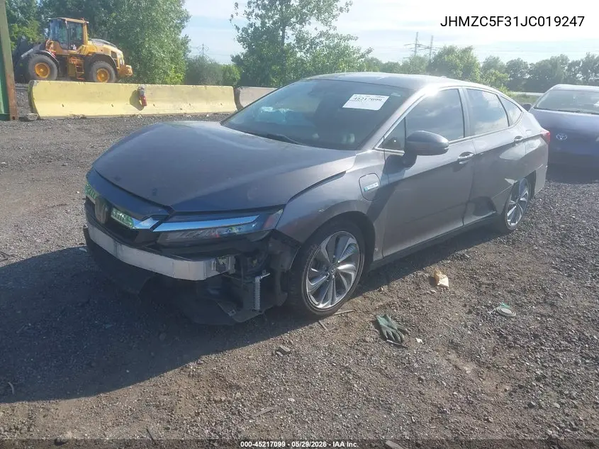 2018 Honda Clarity Plug-In Hybrid Touring VIN: JHMZC5F31JC019247 Lot: 45217099