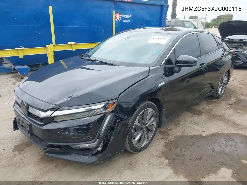2018 Honda Clarity Plug-In Hybrid Touring VIN: JHMZC5F3XJC000115 Lot: 45343584