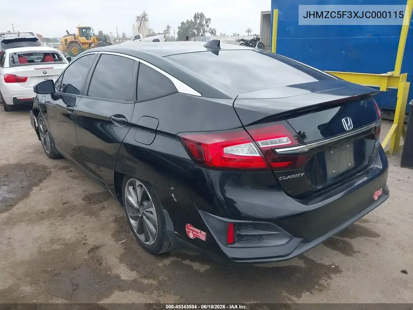 2018 Honda Clarity Plug-In Hybrid Touring VIN: JHMZC5F3XJC000115 Lot: 45343584