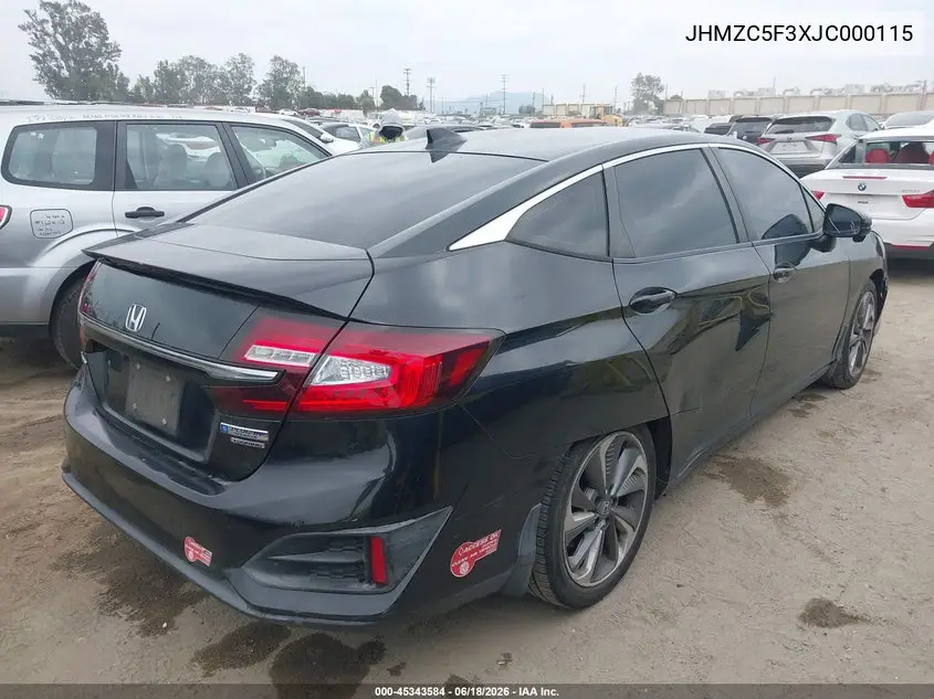 2018 Honda Clarity Plug-In Hybrid Touring VIN: JHMZC5F3XJC000115 Lot: 45343584