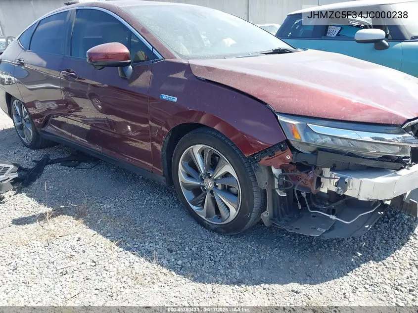 2018 Honda Clarity Plug-In Hybrid Touring VIN: JHMZC5F34JC000238 Lot: 45360433