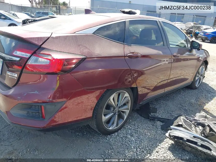 2018 Honda Clarity Plug-In Hybrid Touring VIN: JHMZC5F34JC000238 Lot: 45360433
