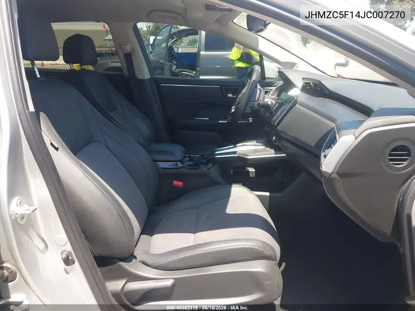 2018 Honda Clarity Plug-In Hybrid VIN: JHMZC5F14JC007270 Lot: 45382316