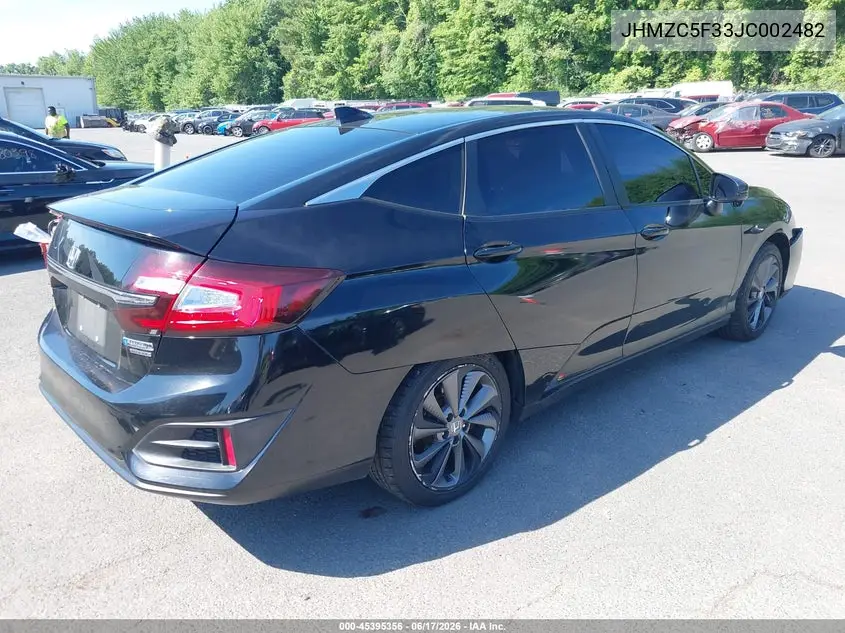 2018 Honda Clarity Plug-In Hybrid Touring VIN: JHMZC5F33JC002482 Lot: 45395356