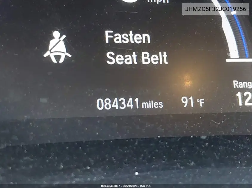2018 Honda Clarity Plug-In Hybrid Touring VIN: JHMZC5F32JC019256 Lot: 45433887