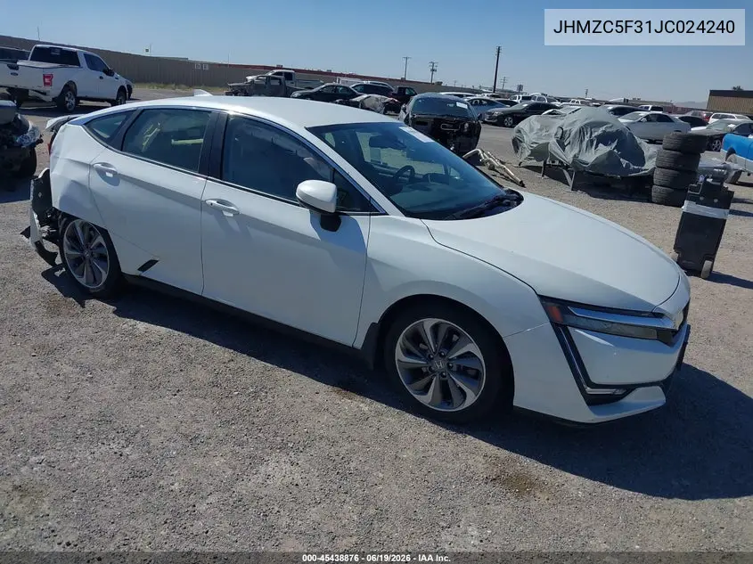 2018 Honda Clarity Plug-In Hybrid Touring VIN: JHMZC5F31JC024240 Lot: 45438876