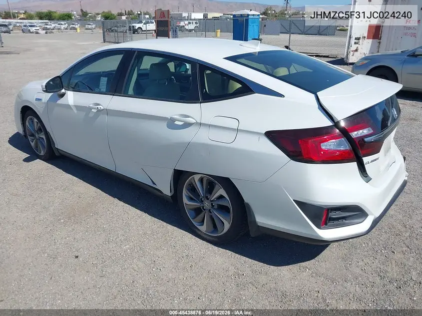 2018 Honda Clarity Plug-In Hybrid Touring VIN: JHMZC5F31JC024240 Lot: 45438876