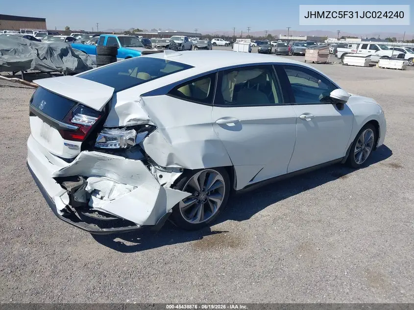 2018 Honda Clarity Plug-In Hybrid Touring VIN: JHMZC5F31JC024240 Lot: 45438876