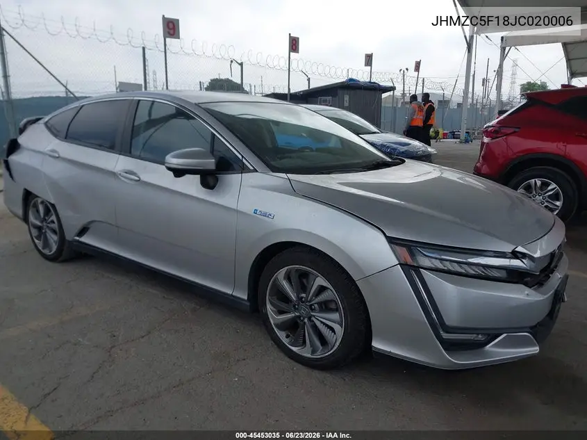 2018 Honda Clarity Plug-In Hybrid VIN: JHMZC5F18JC020006 Lot: 45453035
