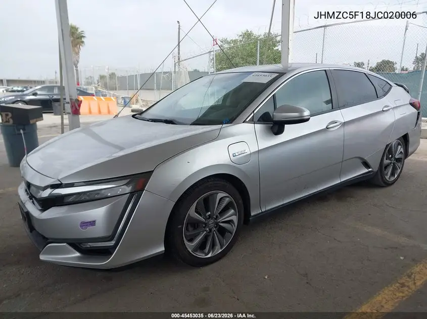 2018 Honda Clarity Plug-In Hybrid VIN: JHMZC5F18JC020006 Lot: 45453035