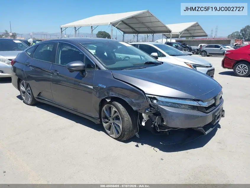 2018 Honda Clarity Plug-In Hybrid VIN: JHMZC5F19JC002727 Lot: 45556405