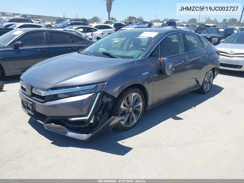 2018 Honda Clarity Plug-In Hybrid VIN: JHMZC5F19JC002727 Lot: 45556405