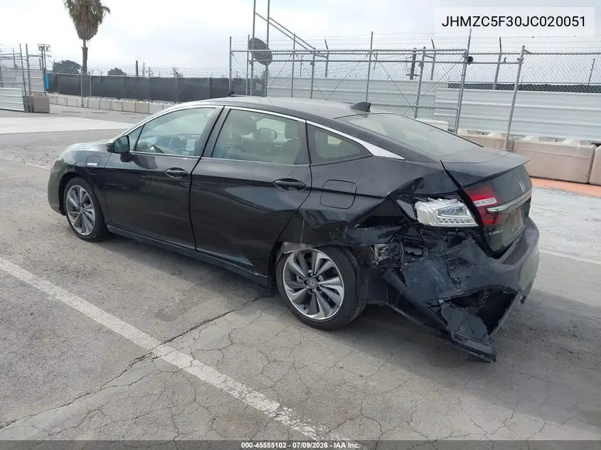 2018 Honda Clarity Plug-In Hybrid Touring VIN: JHMZC5F30JC020051 Lot: 45585102