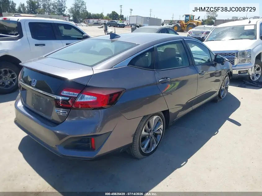2018 Honda Clarity Plug-In Hybrid Touring VIN: JHMZC5F38JC008729 Lot: 45628439