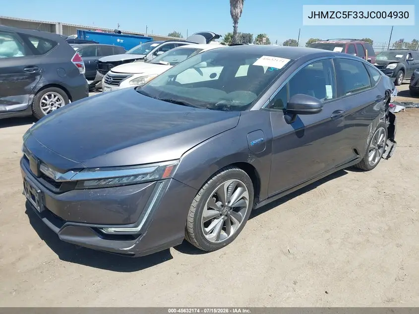 2018 Honda Clarity Plug-In Hybrid Touring VIN: JHMZC5F33JC004930 Lot: 45632174