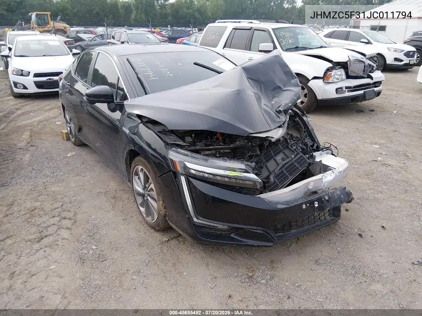 2018 Honda Clarity Plug-In Hybrid Touring VIN: JHMZC5F31JC011794 Lot: 45655452