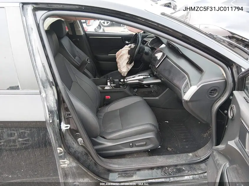 2018 Honda Clarity Plug-In Hybrid Touring VIN: JHMZC5F31JC011794 Lot: 45655452