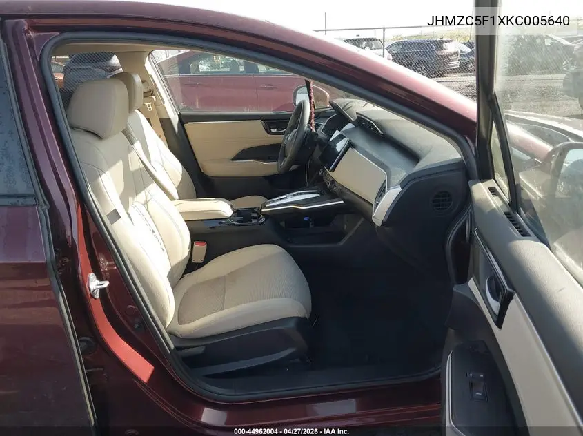 2019 Honda Clarity Plug-In Hybrid VIN: JHMZC5F1XKC005640 Lot: 44962004