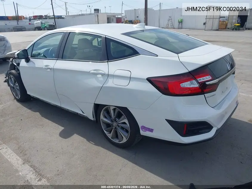 2019 Honda Clarity Plug-In Hybrid VIN: JHMZC5F19KC002034 Lot: 45301374