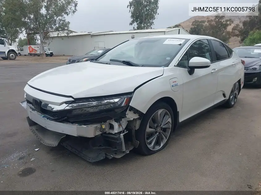 2019 Honda Clarity Plug-In Hybrid VIN: JHMZC5F11KC005798 Lot: 45317416