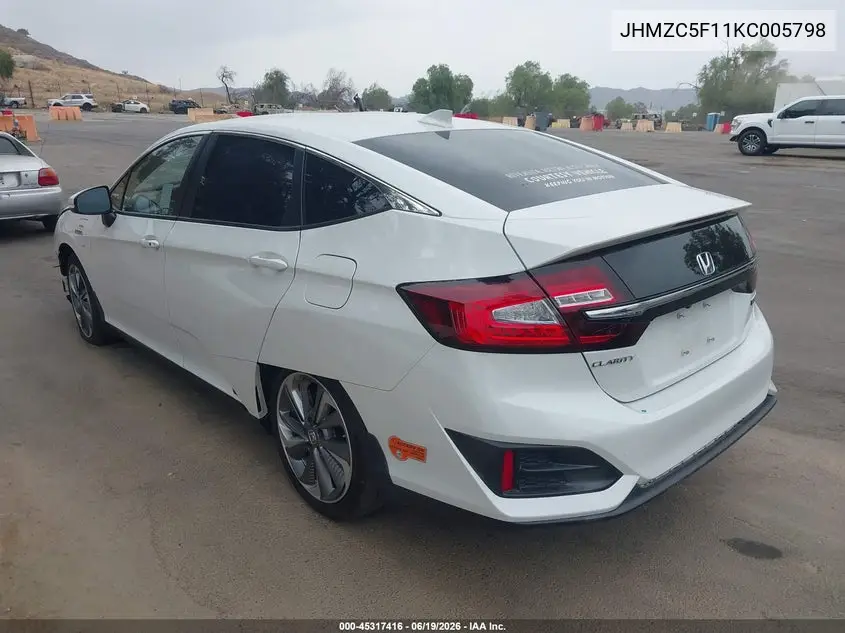2019 Honda Clarity Plug-In Hybrid VIN: JHMZC5F11KC005798 Lot: 45317416