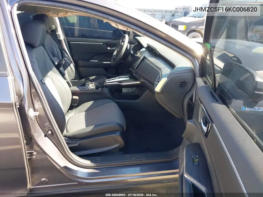 2019 Honda Clarity Plug-In Hybrid VIN: JHMZC5F16KC006820 Lot: 45648905