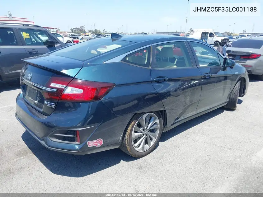 2020 Honda Clarity Plug-In Hybrid Touring VIN: JHMZC5F35LC001188 Lot: 45110784