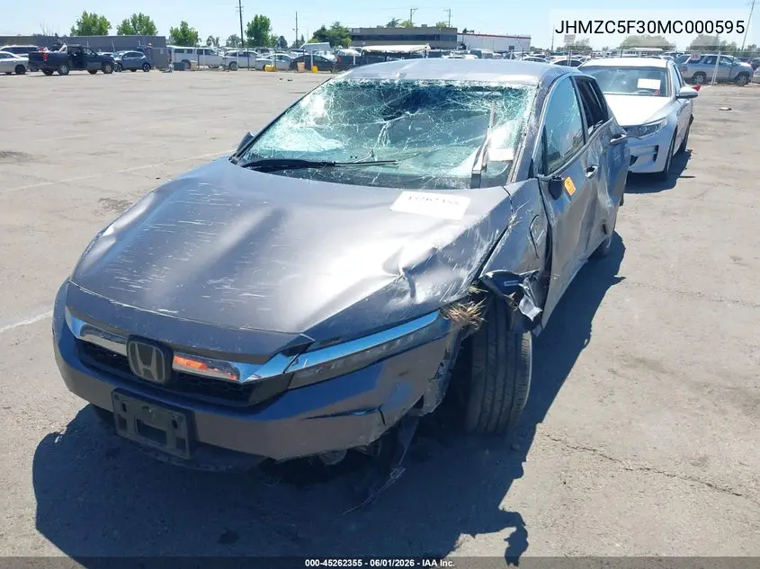 2021 Honda Clarity Plug-In Hybrid Touring VIN: JHMZC5F30MC000595 Lot: 45262355
