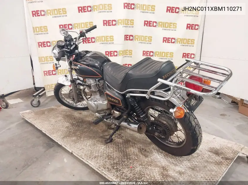 1981 Honda Cm400 E VIN: JH2NC011XBM110271 Lot: 45220687