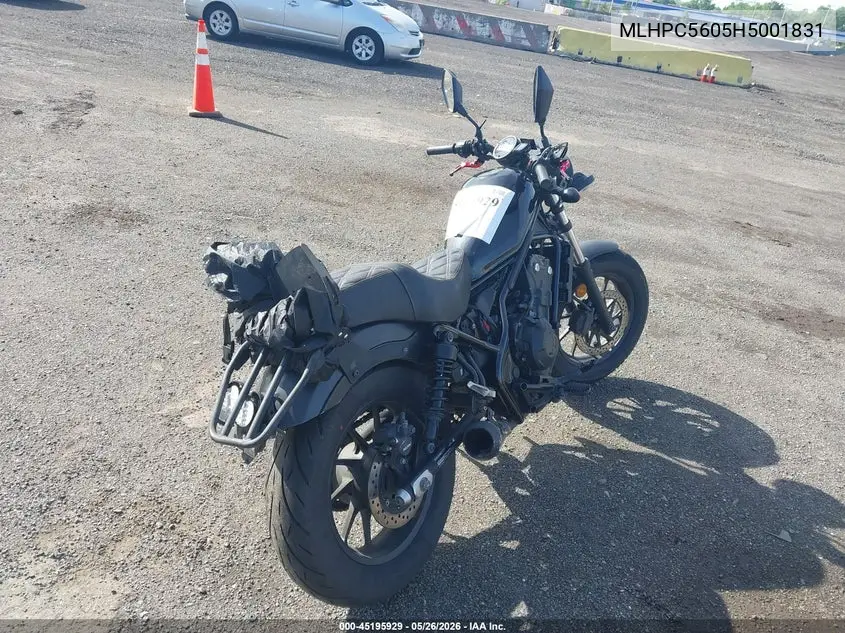 2017 Honda Cmx500 VIN: MLHPC5605H5001831 Lot: 45195929