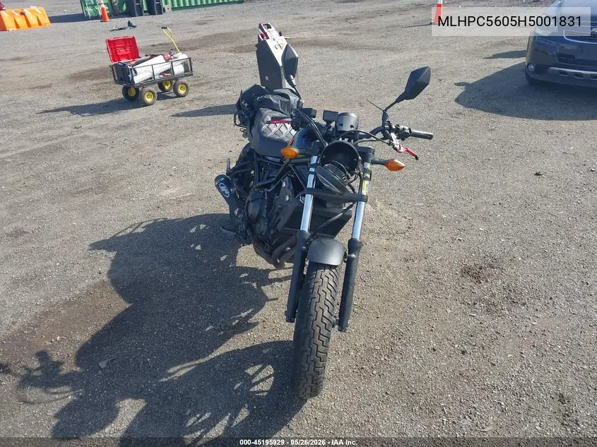2017 Honda Cmx500 VIN: MLHPC5605H5001831 Lot: 45195929