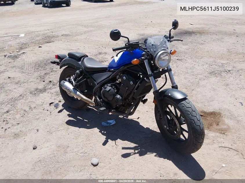 2018 Honda Cmx500 VIN: MLHPC5611J5100239 Lot: 44906801
