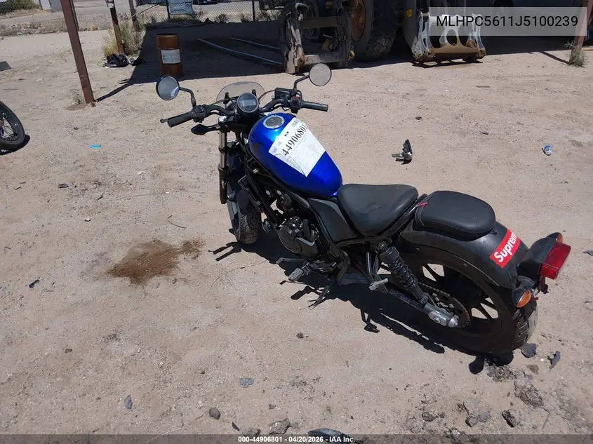 2018 Honda Cmx500 VIN: MLHPC5611J5100239 Lot: 44906801