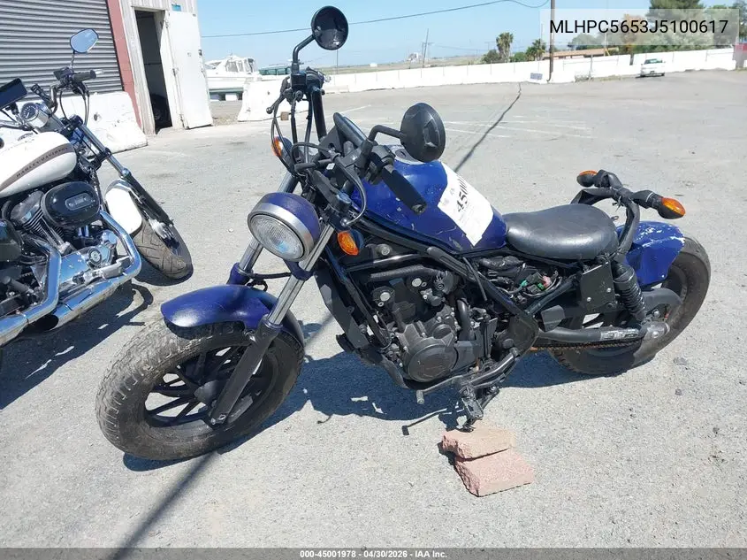 2018 Honda Cmx500 A VIN: MLHPC5653J5100617 Lot: 45001978