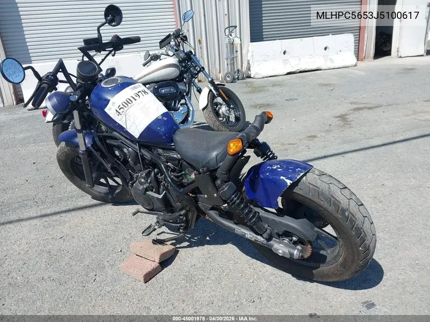 2018 Honda Cmx500 A VIN: MLHPC5653J5100617 Lot: 45001978