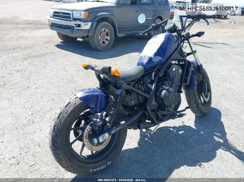 2018 Honda Cmx500 A VIN: MLHPC5653J5100617 Lot: 45001978