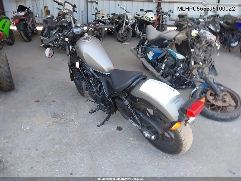 2018 Honda Cmx500 A VIN: MLHPC5655J5100022 Lot: 45287399