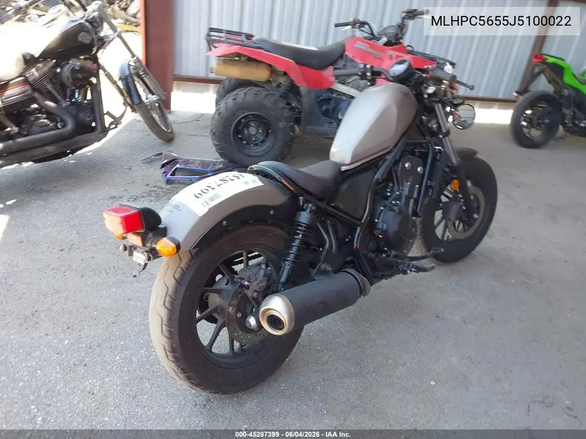 2018 Honda Cmx500 A VIN: MLHPC5655J5100022 Lot: 45287399