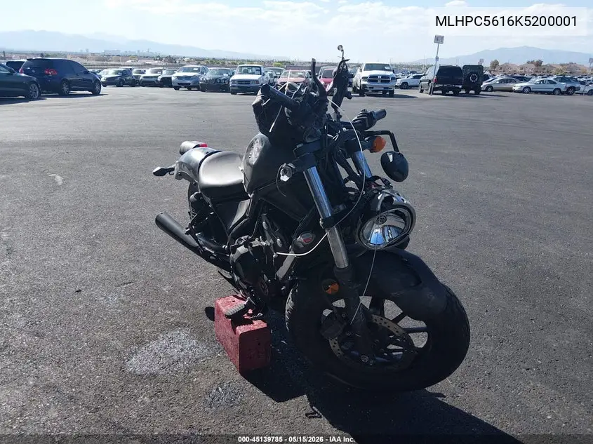 2019 Honda Cmx500 VIN: MLHPC5616K5200001 Lot: 45139785