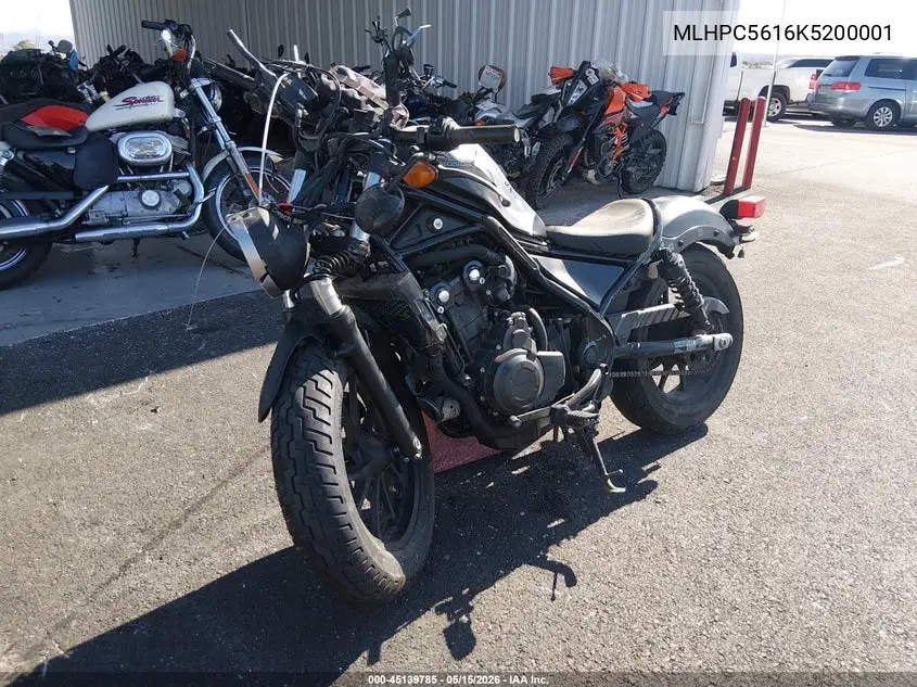 2019 Honda Cmx500 VIN: MLHPC5616K5200001 Lot: 45139785