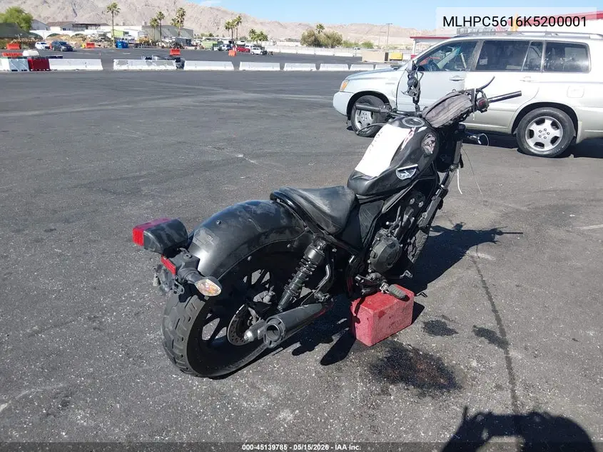 2019 Honda Cmx500 VIN: MLHPC5616K5200001 Lot: 45139785