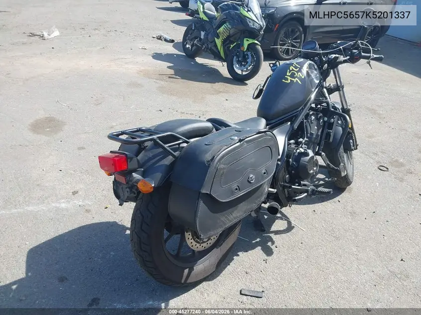 2019 Honda Cmx500 A VIN: MLHPC5657K5201337 Lot: 45277240