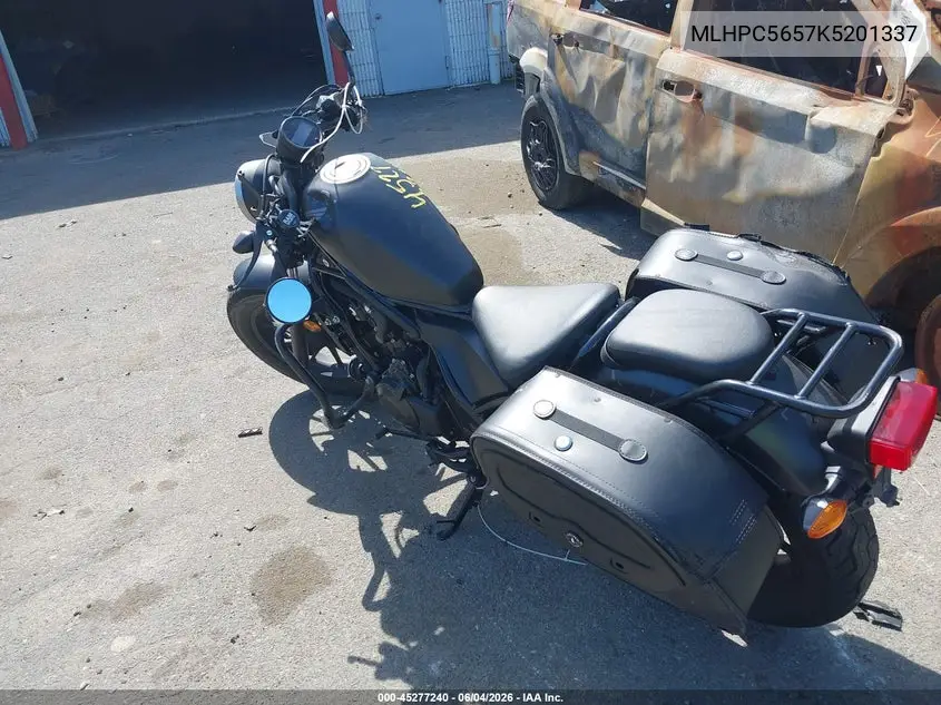 2019 Honda Cmx500 A VIN: MLHPC5657K5201337 Lot: 45277240
