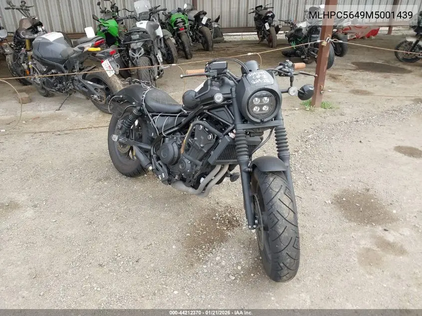 2021 Honda Cmx500 A2 VIN: MLHPC5649M5001439 Lot: 44212370