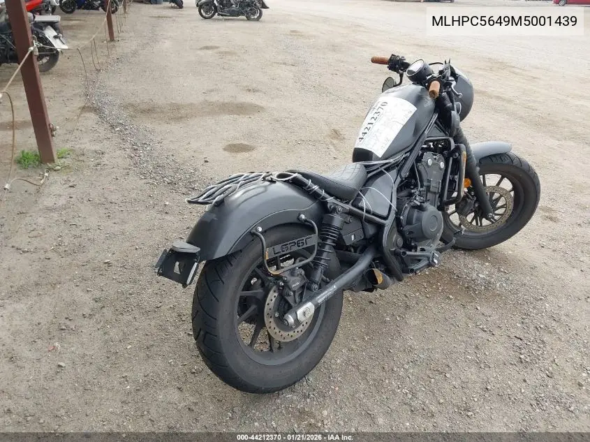 2021 Honda Cmx500 A2 VIN: MLHPC5649M5001439 Lot: 44212370