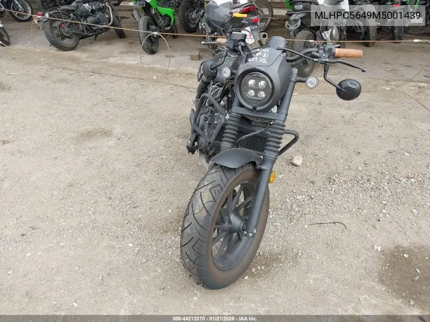 2021 Honda Cmx500 A2 VIN: MLHPC5649M5001439 Lot: 44212370