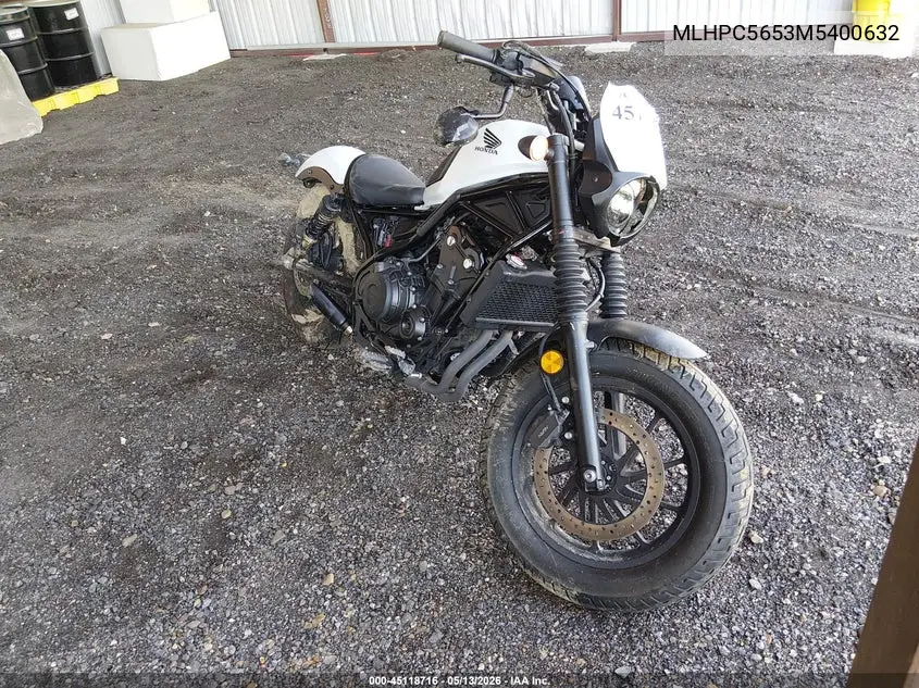 2021 Honda Cmx500 A VIN: MLHPC5653M5400632 Lot: 45118716