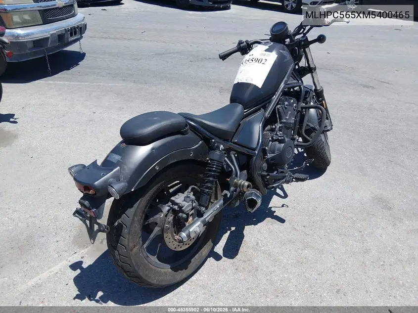 2021 Honda Cmx500 A VIN: MLHPC565XM5400465 Lot: 45355902